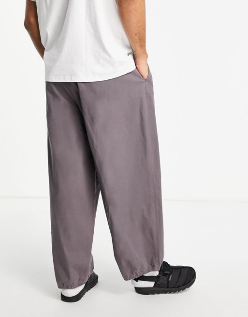 ASOS DESIGN extreme oversized balloon fit chino pants in charcoal