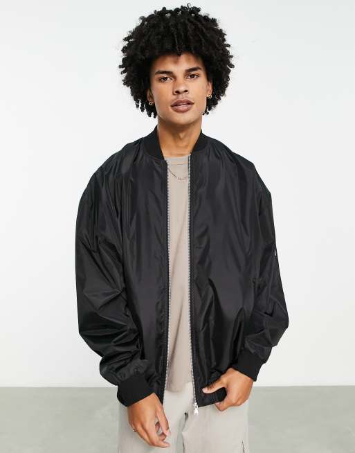 Men's black shop oversized bomber jacket