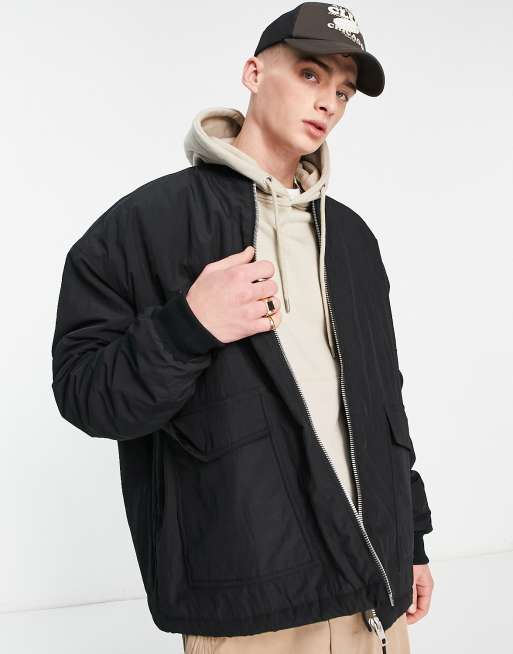 ASOS DESIGN extreme oversized bomber jacket in black | ASOS