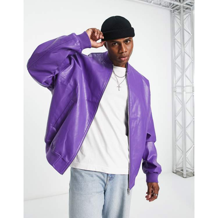 ASOS DESIGN extreme oversized bomber jacket in purple ASOS