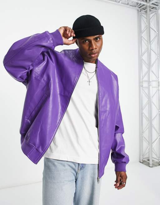 ASOS DESIGN oversized western jacket in purple