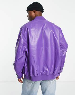 purple silk bomber jacket