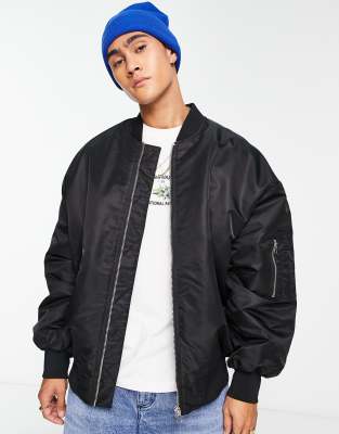 ASOS DESIGN extreme oversized bomber jacket with MA1 pocket in