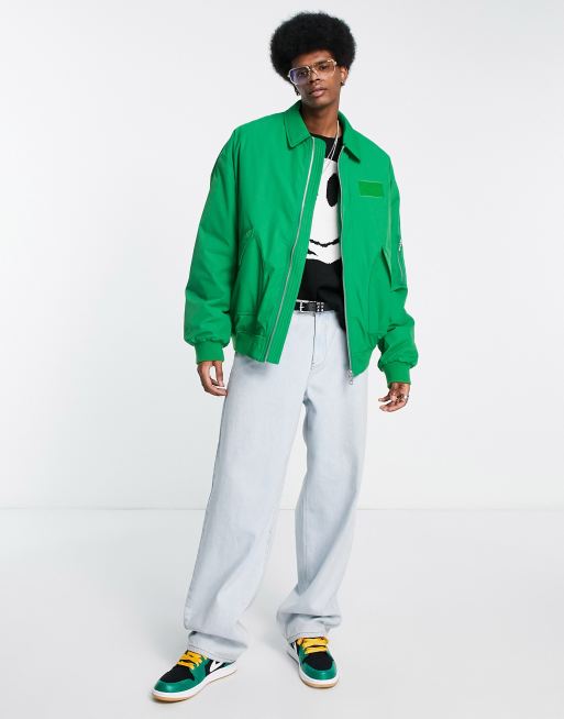 Asos green bomber clearance jacket