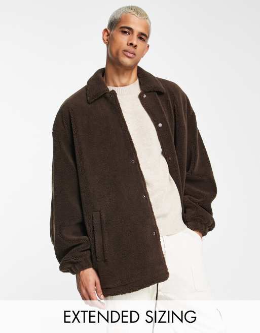 Asos mens cheap borg jacket