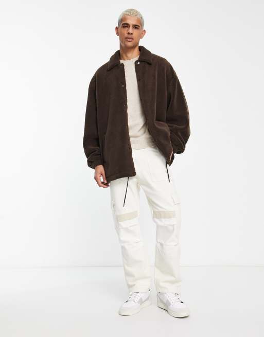 ASOS DESIGN extreme oversized bomber jacket with MA1 pocket in brown