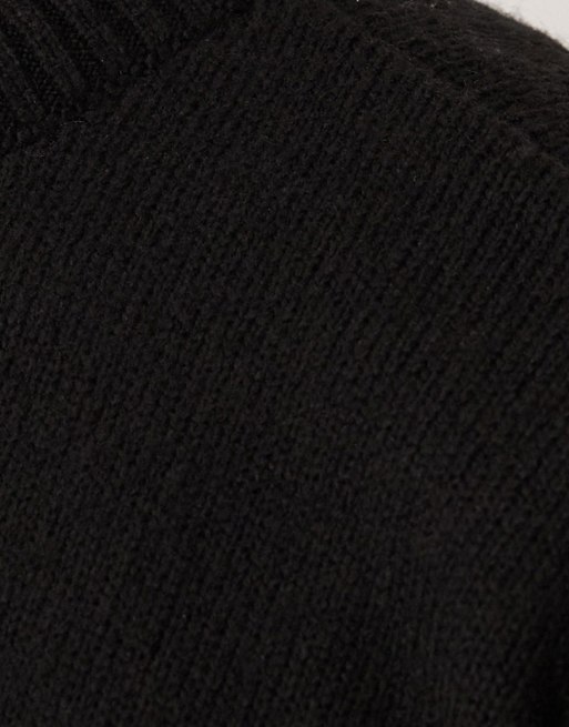 ASOS DESIGN extreme oversized boxy fit knitted jumper in black, 4 of 4