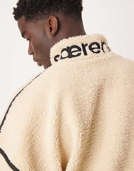 ASOS DESIGN extreme oversized boxy fleece sweater with half ASOS DESIGN extreme oversized boxy fleece sweater with half