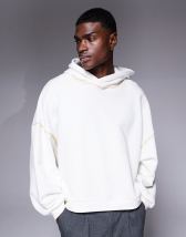 ASOS DESIGN essential oversized boxy zip up hoodie in black