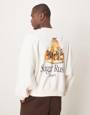 Asos Design Extreme Oversized Boxy Sweatshirt In Neutral