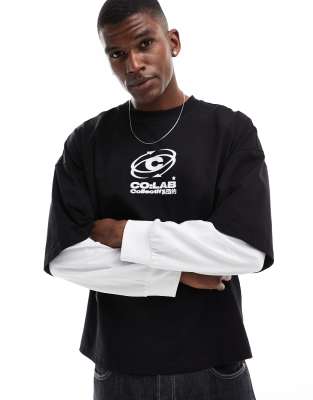 ASOS DESIGN ASOS DESIGN extreme oversized boxy t-shirt with double layer sleeve in black