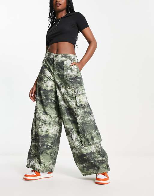 ASOS DESIGN extreme oversized cargo trouser in camo | ASOS