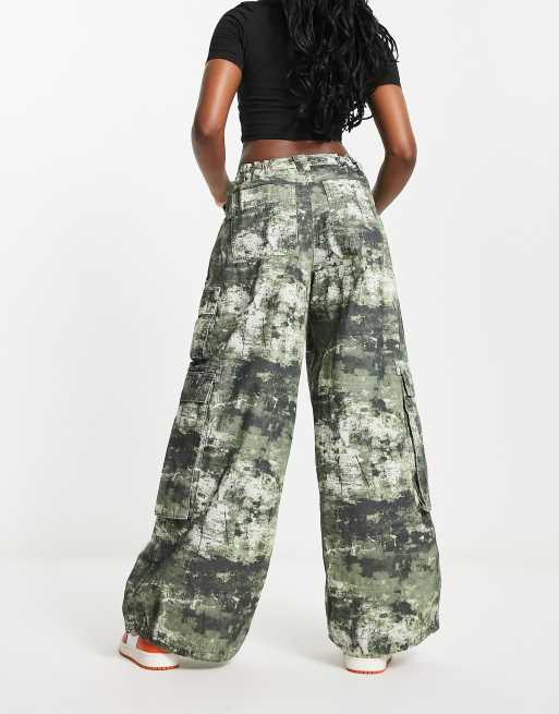 ASOS DESIGN extreme oversized cargo trouser in camo