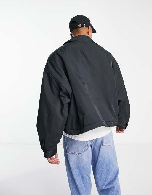 ASOS DESIGN extreme oversized cropped coach jacket in black | ASOS