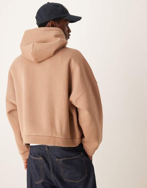 ASOS DESIGN extreme oversized cropped hoodie in beige ASOS