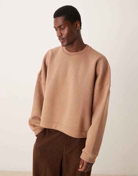 ASOS DESIGN extreme oversized cropped sweatshirt in mushroom - view 1