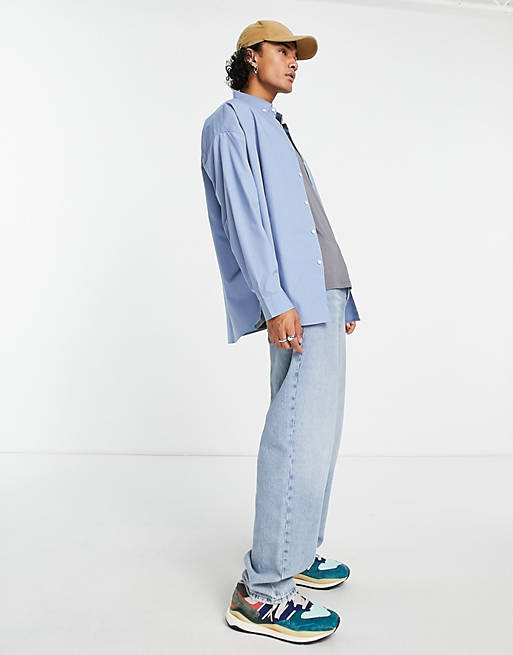  extreme oversized dad shirt in blue 
