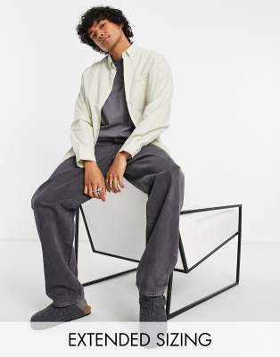 Asos Design Extreme Oversized Dad Shirt In Stone-neutral