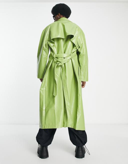 Asos green trench outlet coat