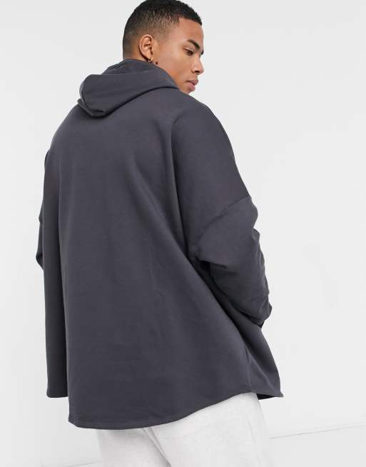 ASOS DESIGN oversized hoodie in washed black