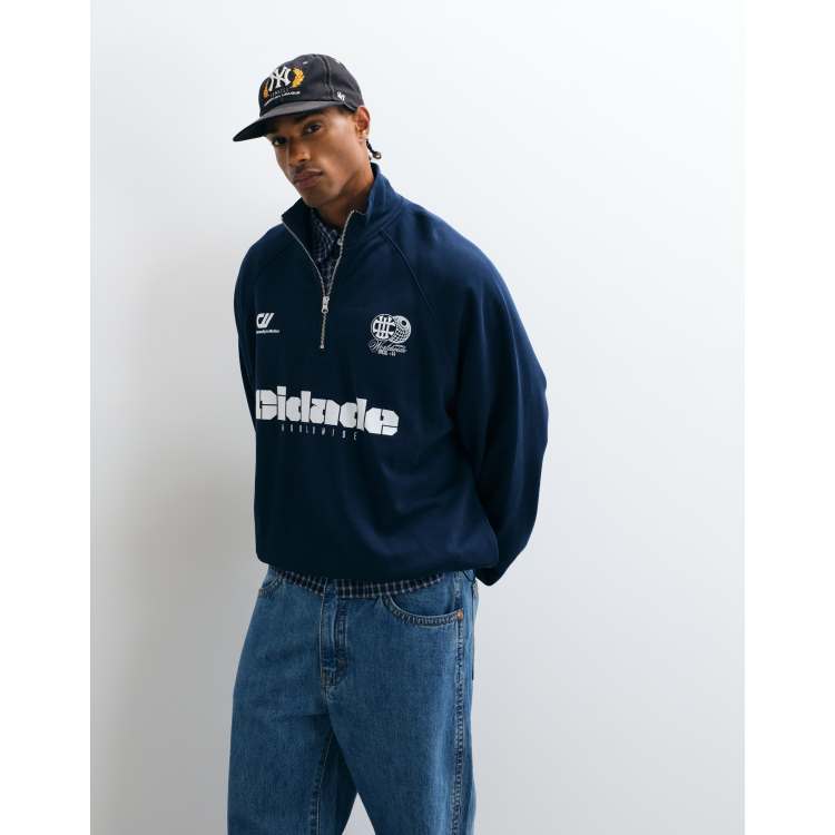 ASOS DESIGN extreme oversized half zip sweatshirt with cinch and