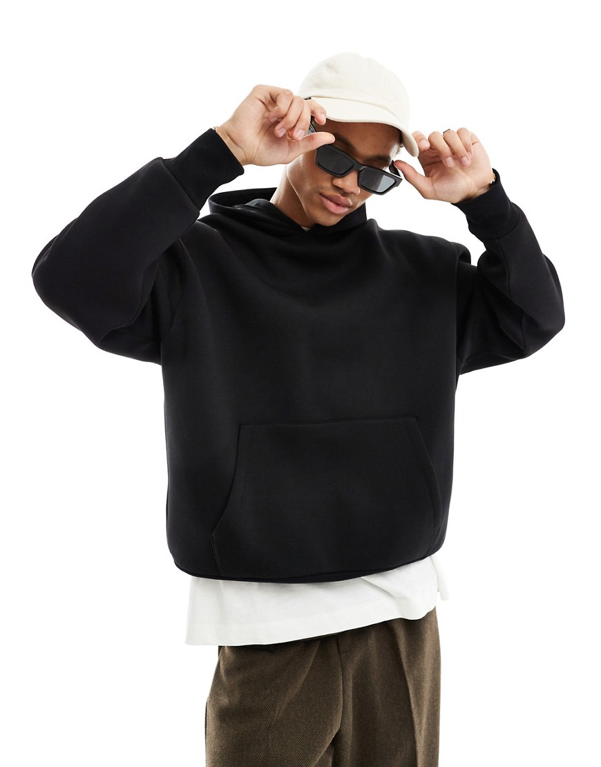 ASOS DESIGN extreme oversized heavyweight scuba hoodie in black