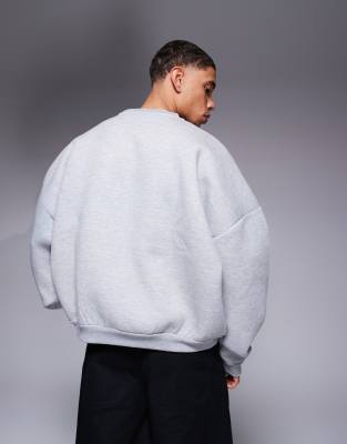 ASOS DESIGN extreme oversized heavyweight scuba sweatshirt in gray heather
