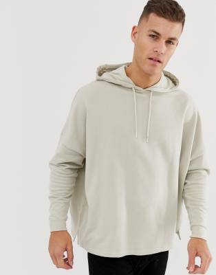 ASOS DESIGN extreme oversized hoodie in beige with split hem | ASOS