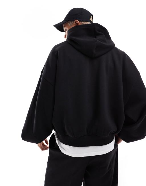 ASOS DESIGN extreme oversized hoodie in black, 3 of 4