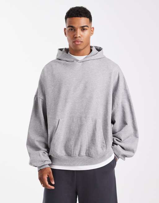ASOS DESIGN extreme oversized hoodie in grey marl