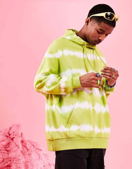 ASOS DESIGN extreme oversized hoodie in neon green tie dye ASOS