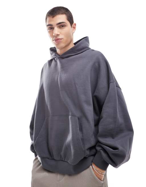 ASOS DESIGN boxy oversized zip through hoodie with back