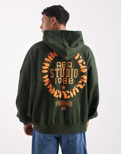 ASOS DESIGN extreme oversized hoodie with bubble print in green - view 1