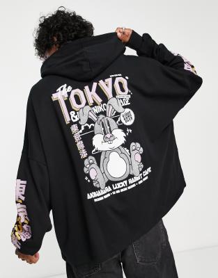 ASOS DESIGN extreme oversized hoodie with cartoon back and sleeve print ...