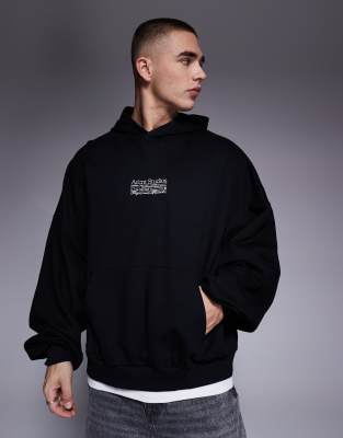 extreme oversized hoodie with chest print in black