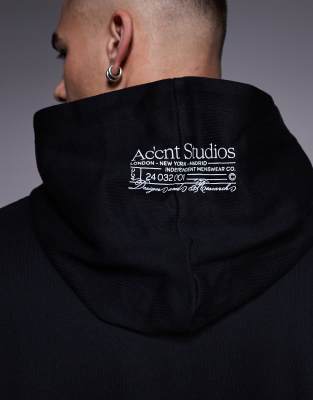 Asos Design Extreme Oversized Hoodie With Chest Print In Black