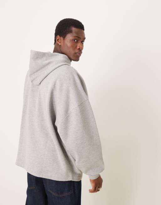 ASOS DESIGN extreme oversized hoodie with fixed hem in gray heather ASOS