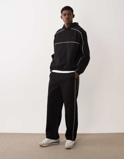 ASOS DESIGN extreme oversized hoodie with piping in black, 2 of 5