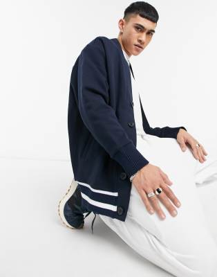 navy jersey cardigan