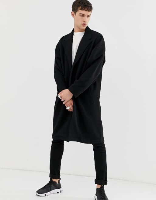 ASOS DESIGN extreme oversized jersey duster jacket in black