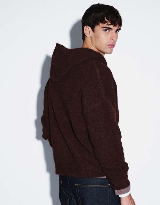 ASOS DESIGN extreme oversized knitted hoodie in brown, 5 of 5