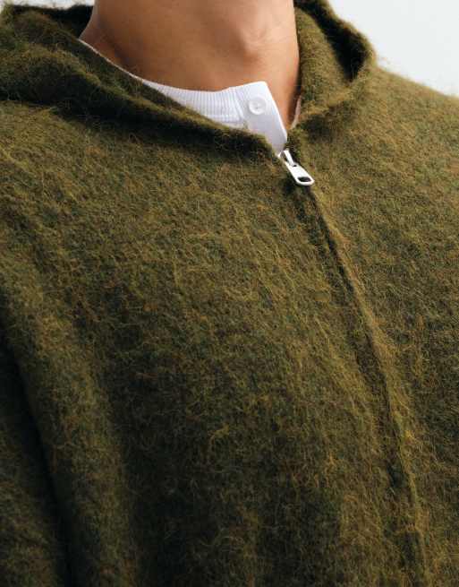 ASOS DESIGN extreme oversized knitted hoodie in khaki, 5 of 5