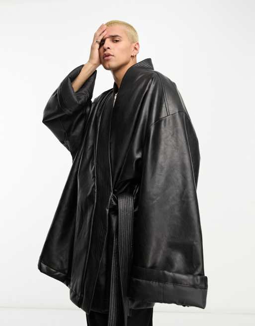 Leather deals wrap coat