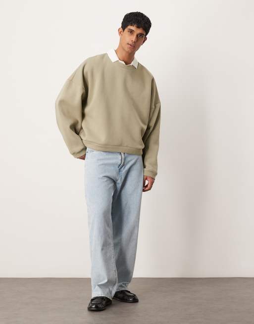 ASOS DESIGN extreme oversized lightweight sweatshirt in gray 