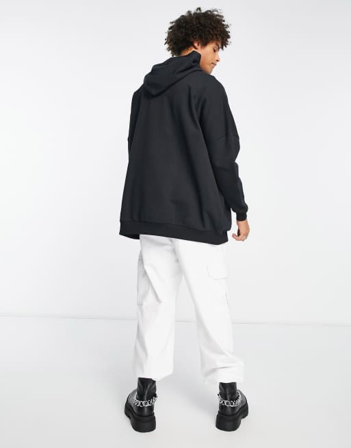 ASOS DESIGN extreme oversized longline sweatshirt in washed black, 2 of 4