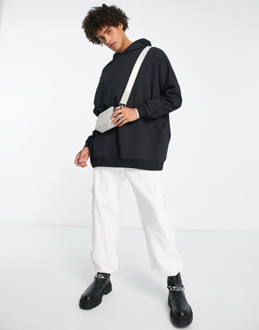 ASOS DESIGN extreme oversized longline sweatshirt in washed black, 4 of 4