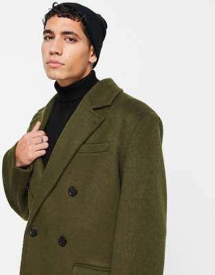 khaki coat wool