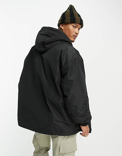 ASOS DESIGN extreme oversized MA1 coach jacket in black