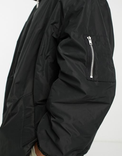 ASOS DESIGN extreme oversized MA1 coach jacket in black | ASOS