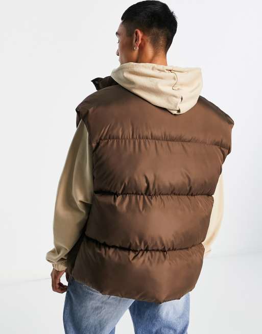 DIESEL Warwick Puffer Vest in Brown for Men